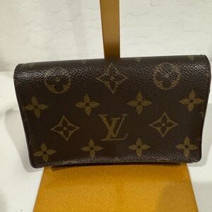 Louis Vuitton Monogram Canvas Wallet in Dark Brown and Gold